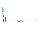 6061 Aluminum Flat Bar - 1/4 x 4