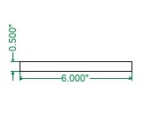 6061 Aluminum Flat Bar - 1/2 x 6